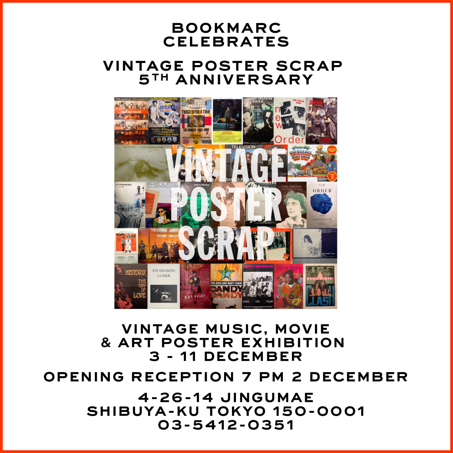 VINTAGE POSTER SCRAP 5th ANNIVERSARY VINTAGE MUSIC, MOVIE & ART POSTER EXHIBITION