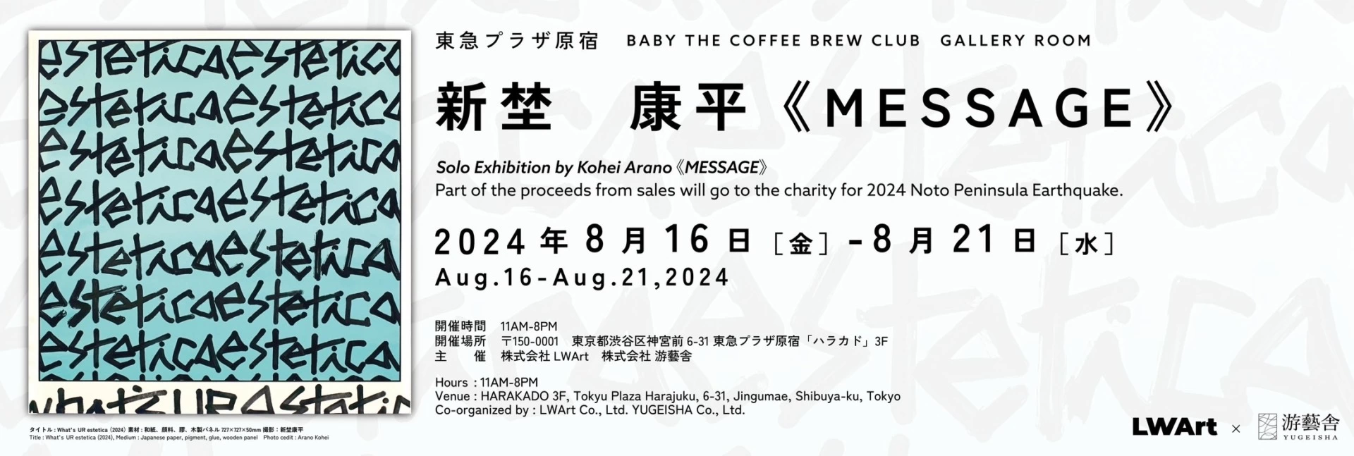 新埜康平 Solo Exhibition「MESSAGE」