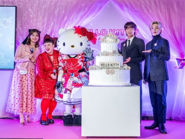 「Hello Kitty展 ―わたしが変わるとキティも変わる―」開会セレモニーと「HELLO KITTY 50th Anniversary Party」 ©2024 SANRIO CO., LTD. APPROVAL NO. SP650123