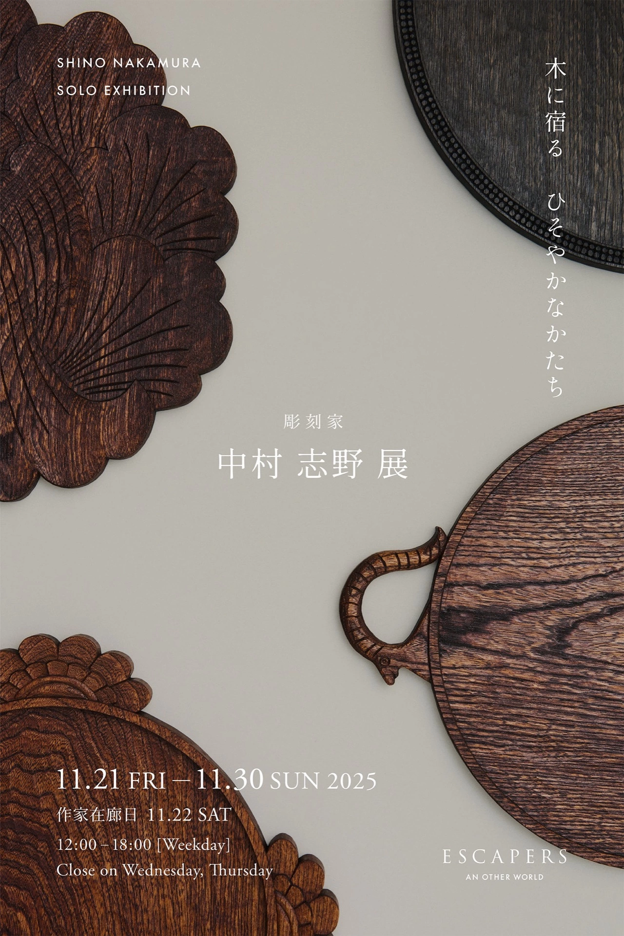 中村志野展 ―木に宿るひそやかなかたち―